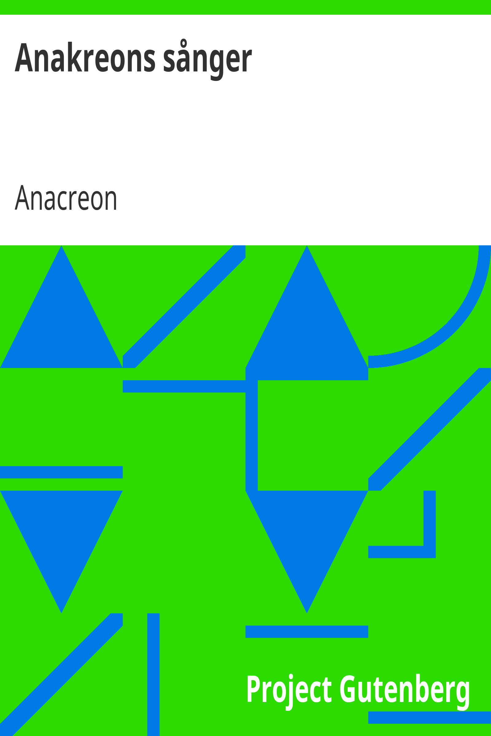 Anakreons sånger cover