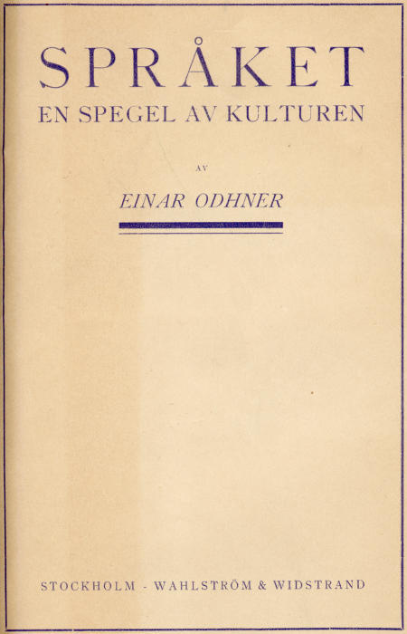 Språket en spegel av kulturen cover