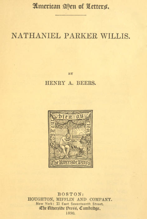 Nathaniel Parker Willis cover
