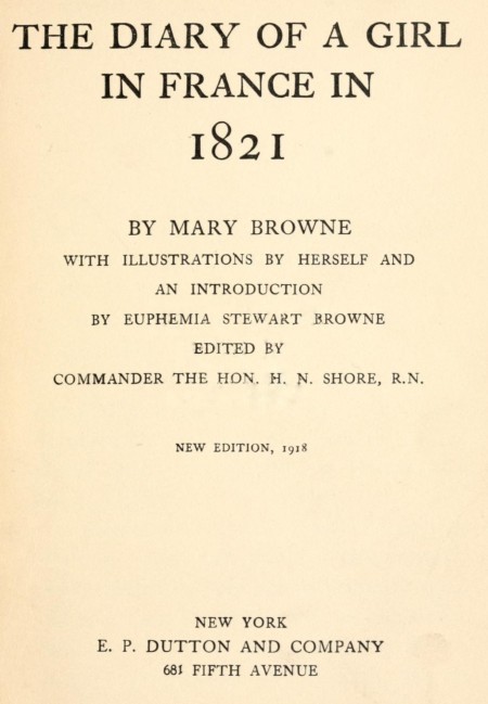 The Diary of a Girl in France in 1821 cover