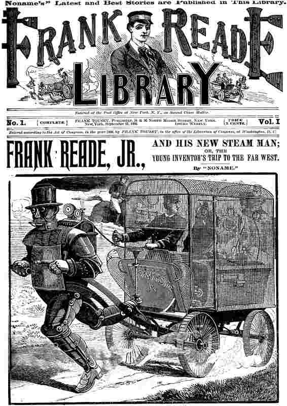 Frank Reade, Jr., and his new steam man; or, the young inventor's trip to the far west cover