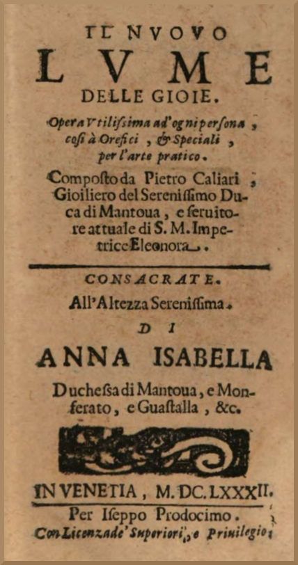 Il nuovo lume delle gioie / Opera utilissima ad'ogni persona, così a orefici, e speciali, per l'arte pratico. cover