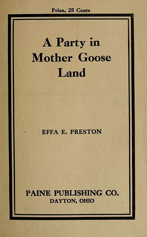 A Party in Mother Goose Land: A One Act Play for Primary Children cover