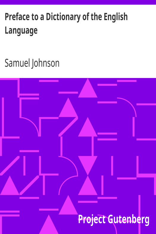 Preface to a Dictionary of the English Language cover
