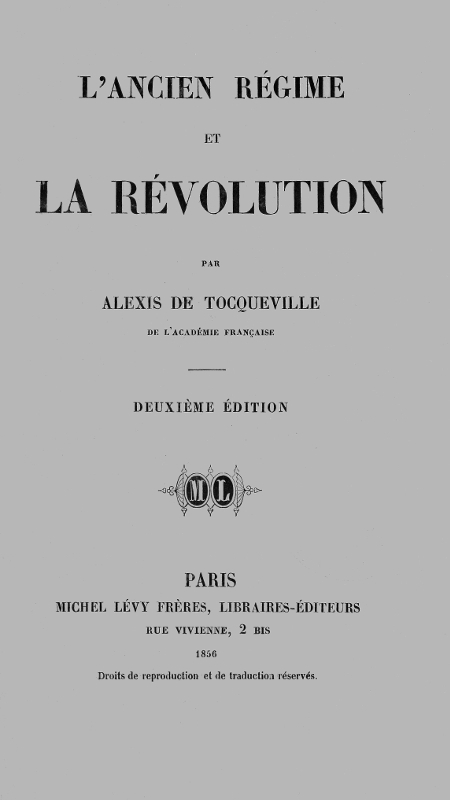 L'ancien régime et la révolution cover