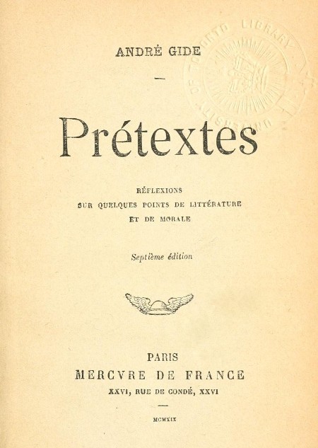 Prétextes: Réflexions sur quelques points de littérature et de morale cover