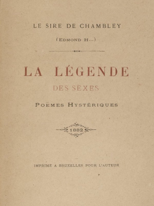 La Légende des sexes: Poëmes hystériques cover