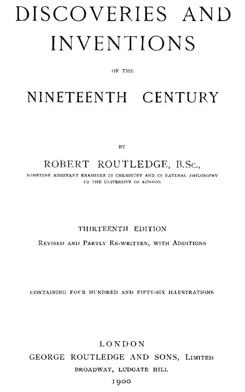 Discoveries and Inventions of the Nineteenth Century cover