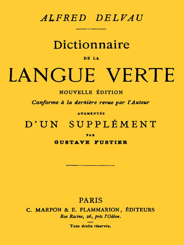 Dictionnaire de la langue verte cover