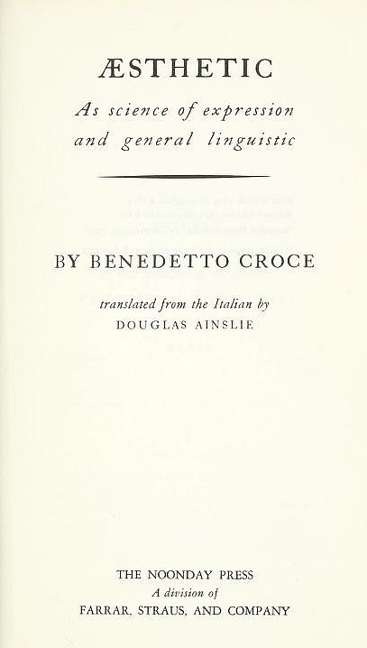 Æsthetic as science of expression and general linguistic cover