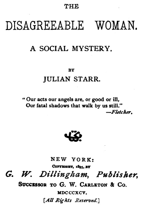 The Disagreeable Woman: A Social Mystery cover