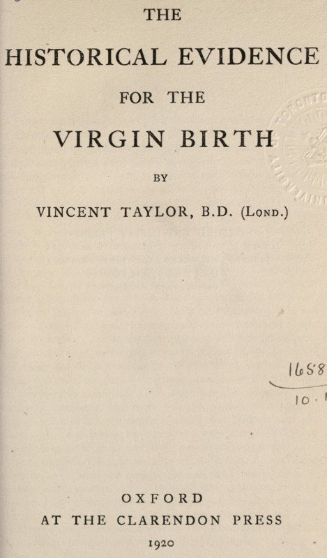 The Historical Evidence for the Virgin Birth cover