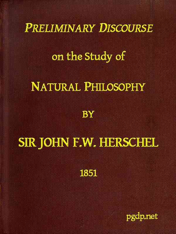 Preliminary Discourse on the Study of Natural Philosophy cover