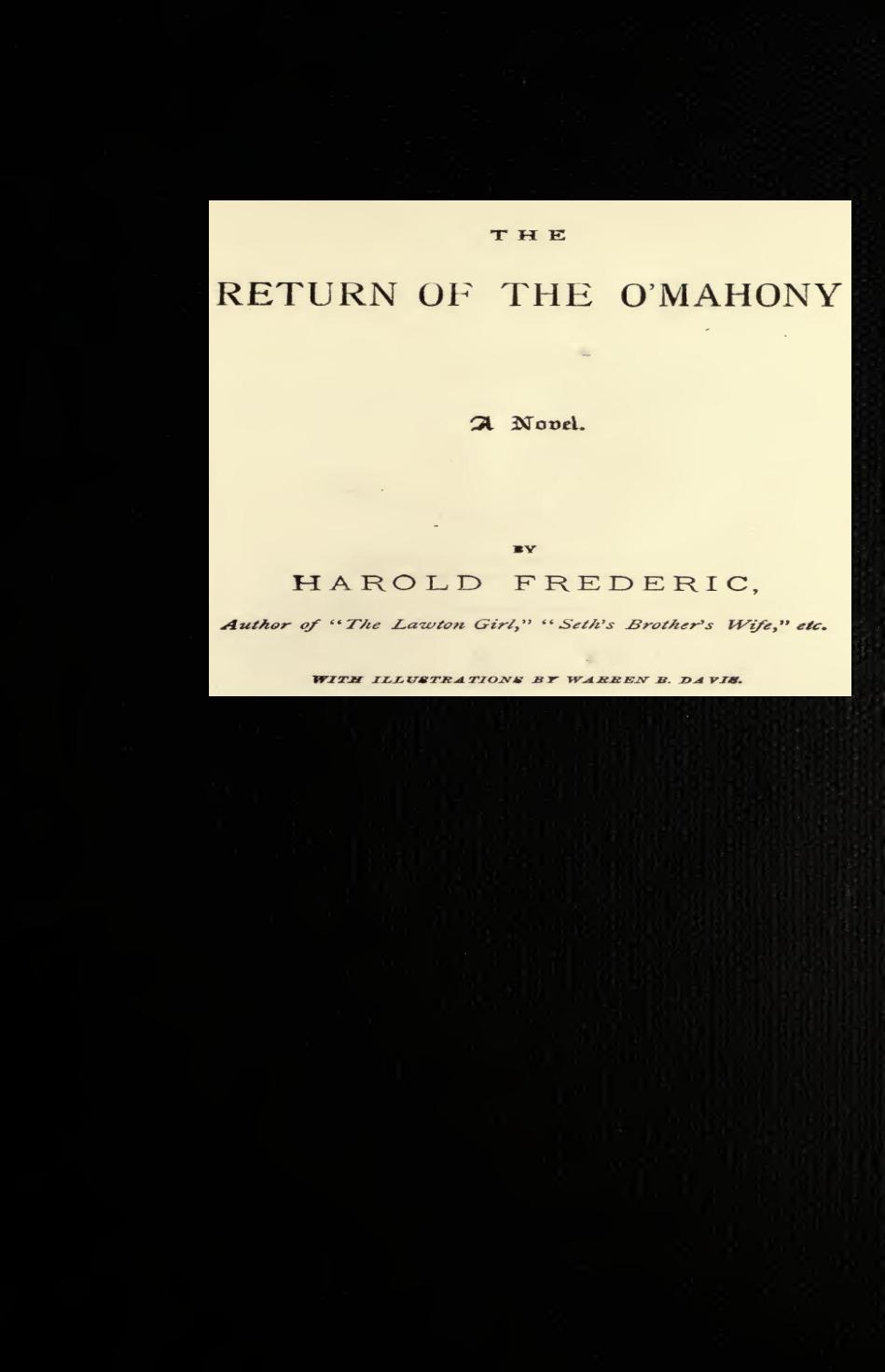 The Return of the O'Mahony: A Novel cover