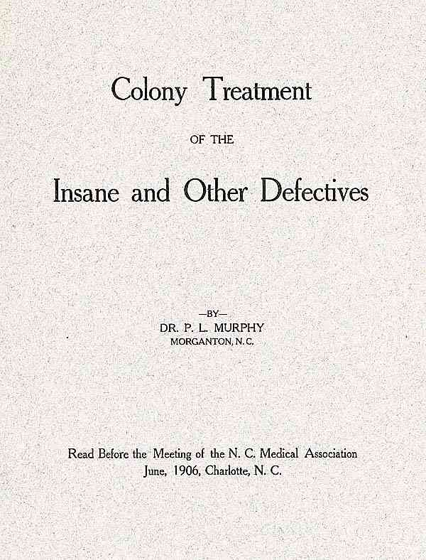 Colony Treatment of the Insane and Other Defectives cover