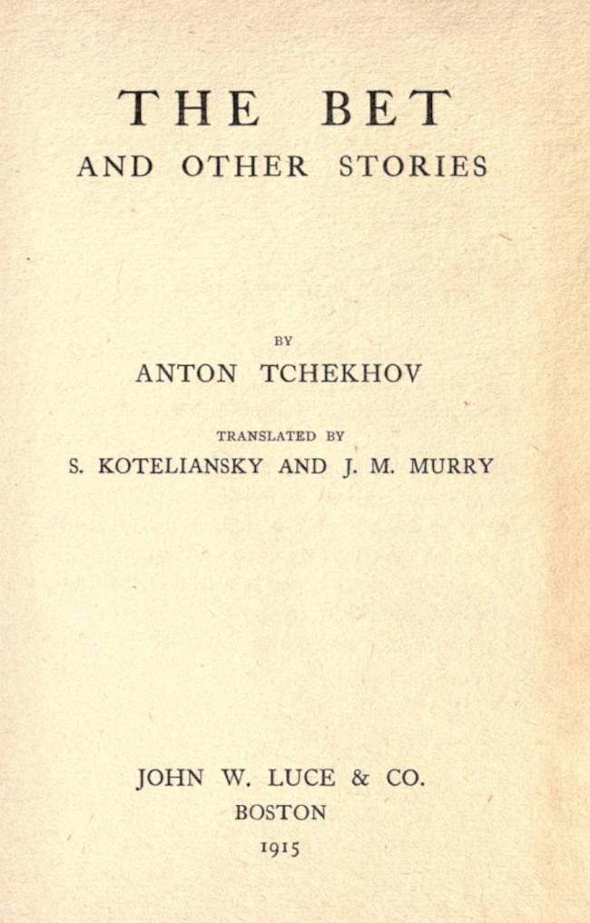 The Bet, and other stories cover