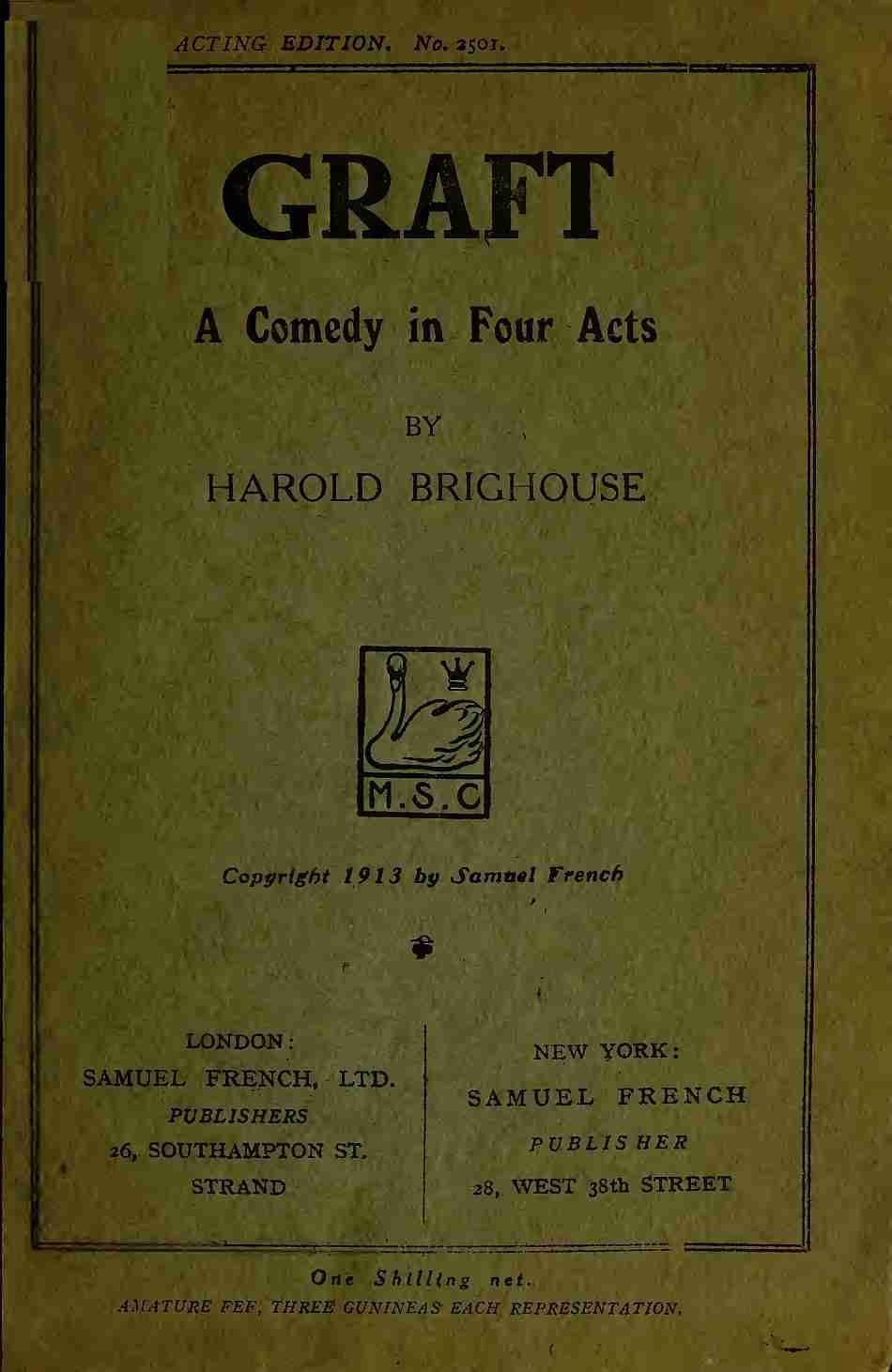 Graft: A Comedy in Four Acts cover