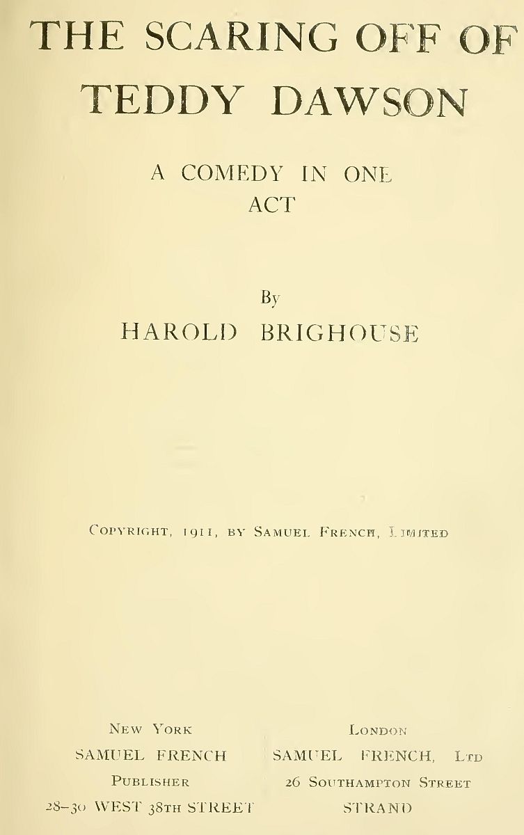 The Scaring off of Teddy Dawson: A Comedy in One Act cover