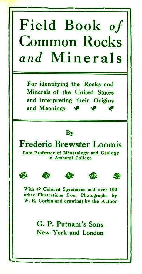 Field book of common rocks and minerals cover