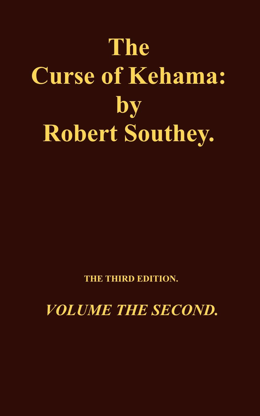 The Curse of Kehama, Volume 2 (of 2) cover