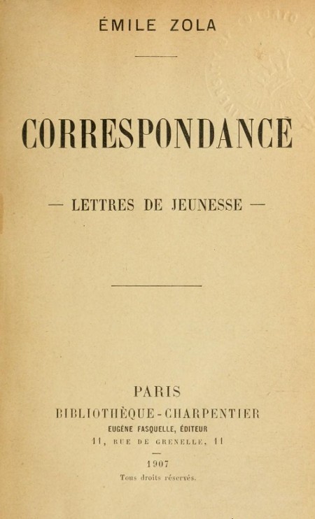 Correspondance: Lettres de jeunesse cover