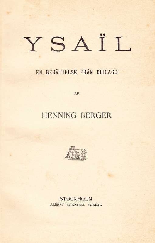 Ysaïl: En berättelse från Chicago cover