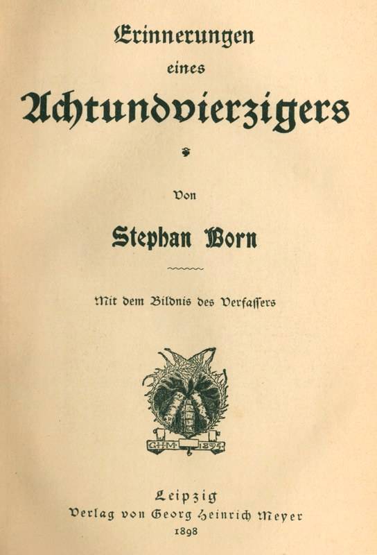 Erinnerungen eines Achtundvierzigers cover