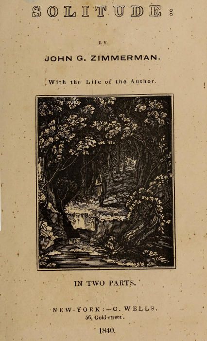 Solitude / With the Life of the Author. In Two Parts cover