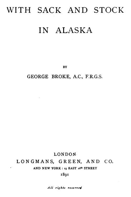 With Sack and Stock in Alaska cover