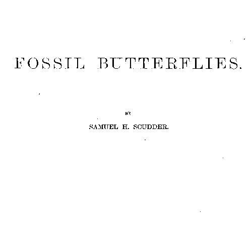 Fossil Butterflies / Memoirs of the American Association for the Advancement of Science, I. cover