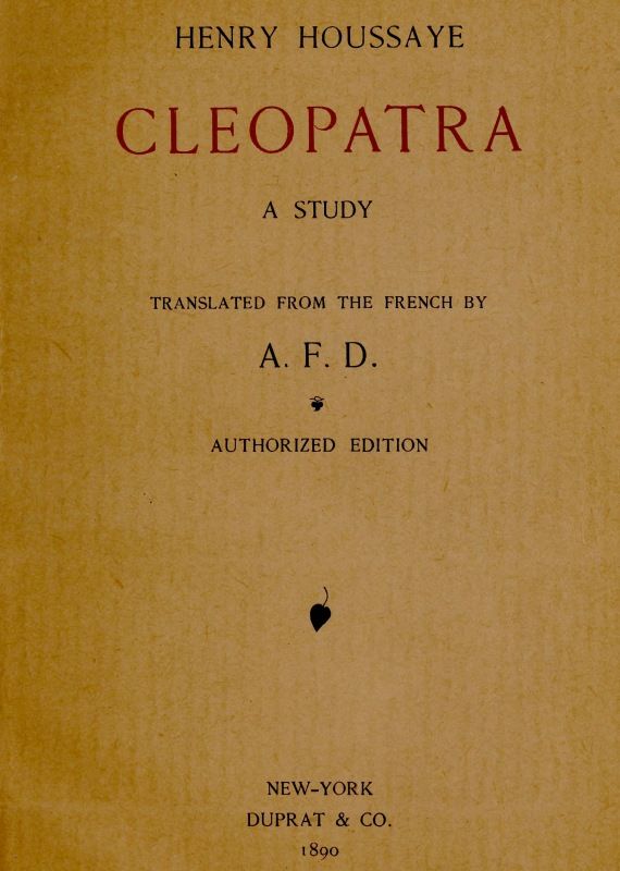 Cleopatra: A Study cover