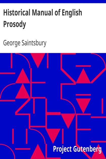 Historical Manual of English Prosody cover