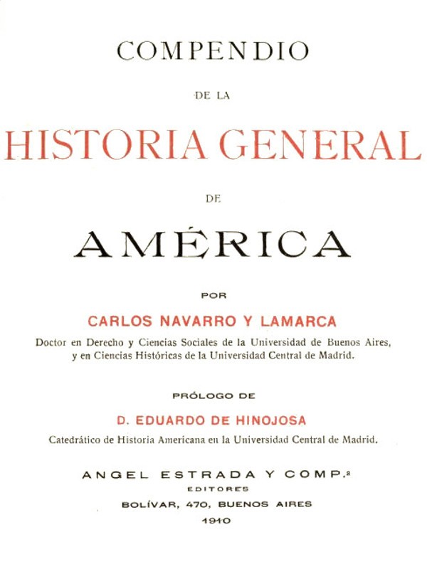 Compendio de la historia general de América. Tomo I cover