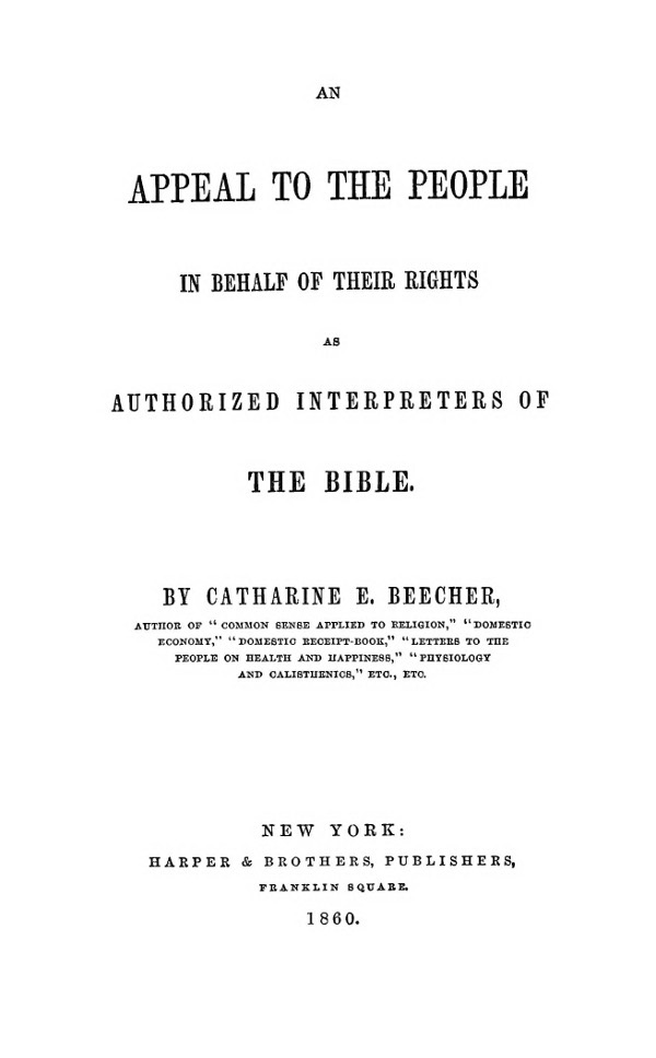 An Appeal to the People in Behalf of Their Rights as Authorized Interpreters of the Bible cover