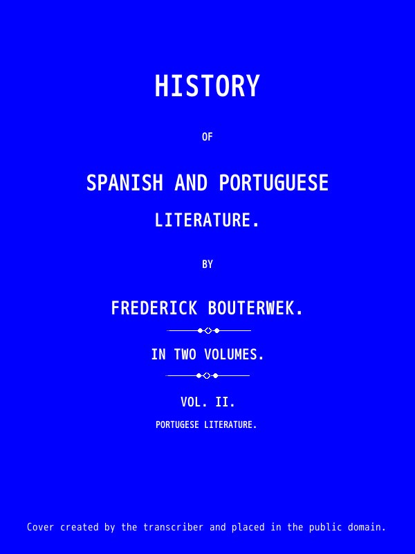 History of Spanish and Portuguese Literature (Vol 2 of 2) cover
