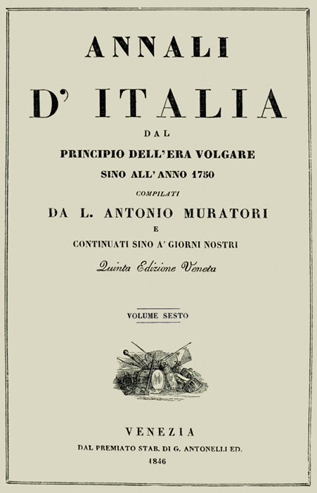 Annali d'Italia, vol. 6 / dal principio dell'era volgare sino all'anno 1750 cover