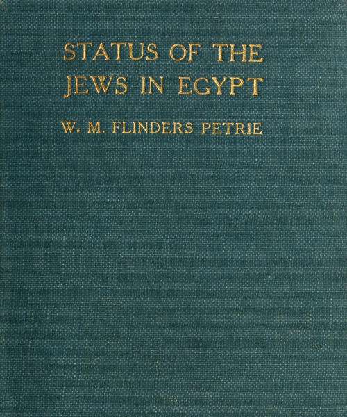 The Status of the Jews in Egypt / The Fifth Arthur Davis Memorial Lecture cover