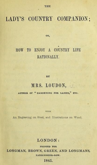 The Lady's Country Companion; Or, How to Enjoy a Country Life Rationally cover