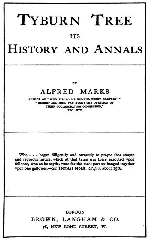 Tyburn Tree: Its History and Annals cover