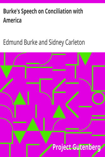 Burke's Speech on Conciliation with America cover