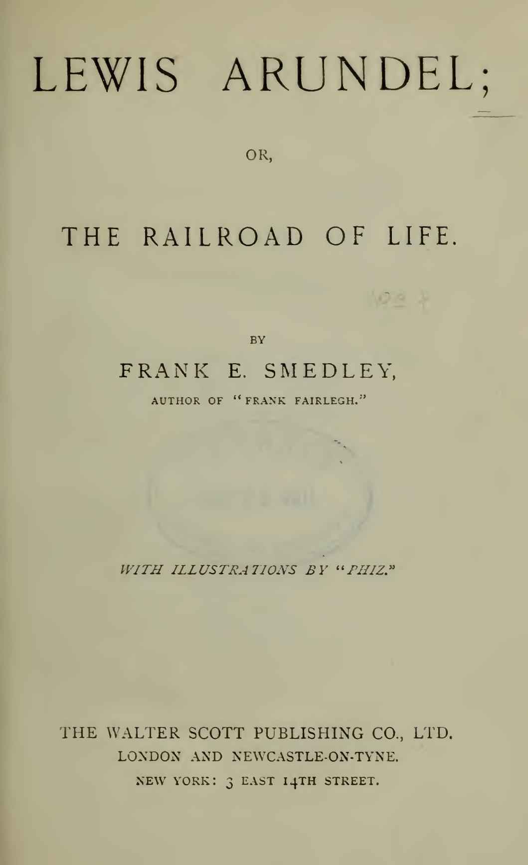 Lewis Arundel; Or, The Railroad Of Life cover
