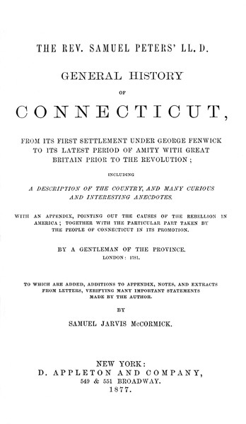 General History of Connecticut, from Its First Settlement Under George Fenwick to its Latest Period of Amity with Great Britain cover
