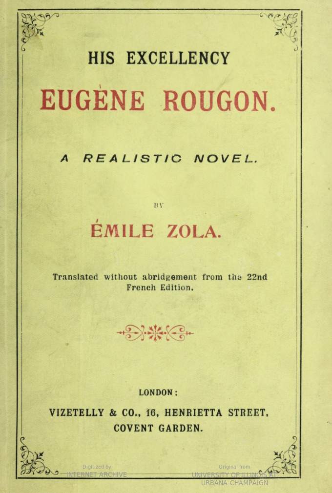His Excellency [Son Exc. Eugène Rougon] cover