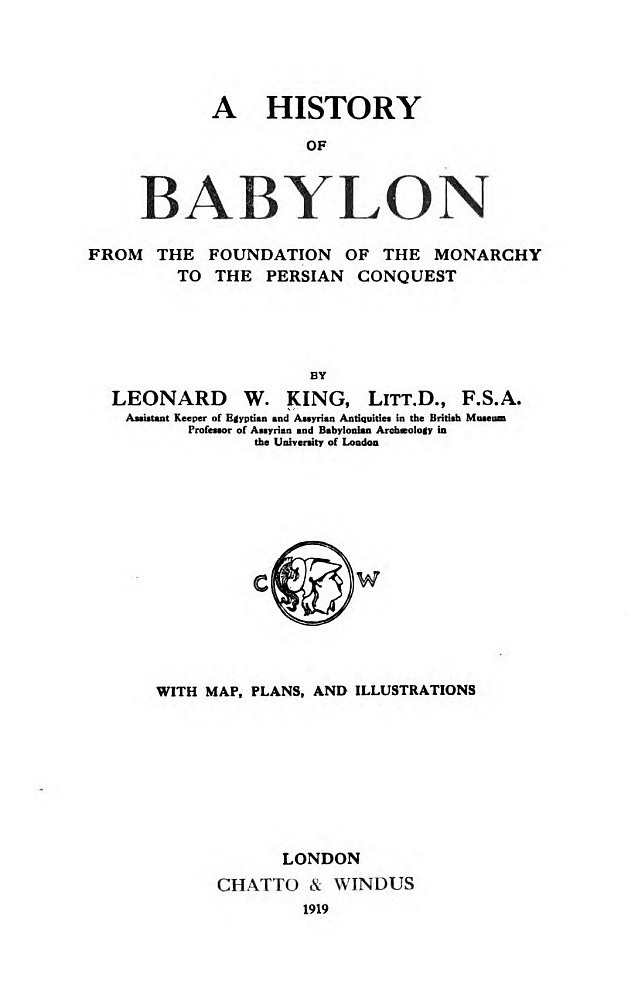 A History of Babylon, from the Foundation of the Monarchy to the Persian Conquest cover