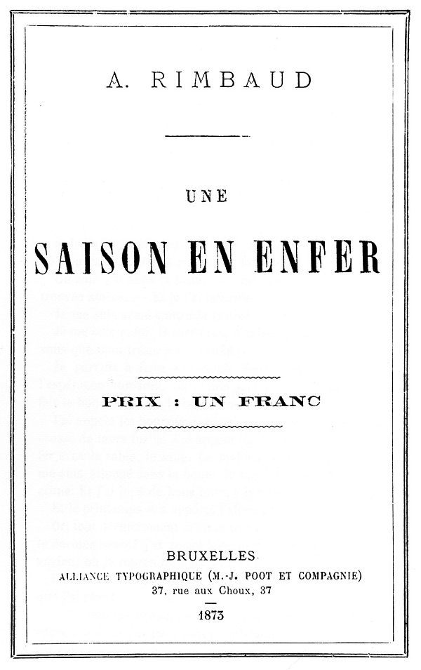 Une saison en enfer cover