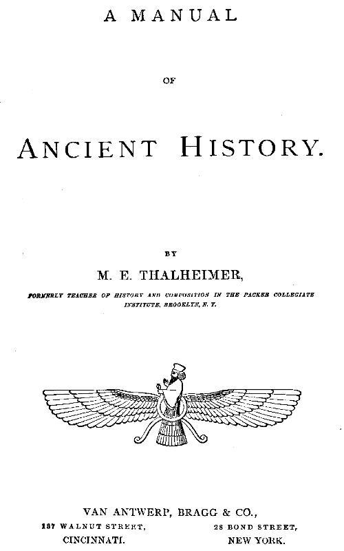 A Manual of Ancient History cover