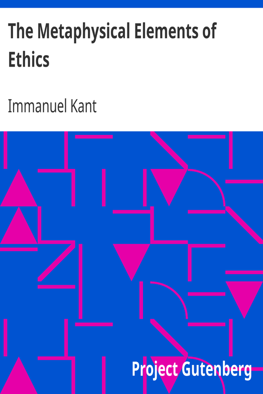 The Metaphysical Elements of Ethics cover