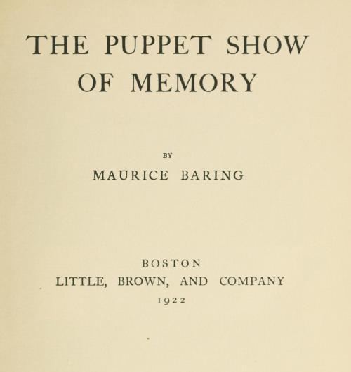 The Puppet Show of Memory cover
