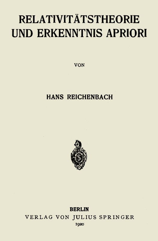 Relativitätstheorie und Erkenntnis Apriori cover