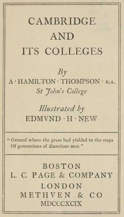 Cambridge and Its Colleges cover